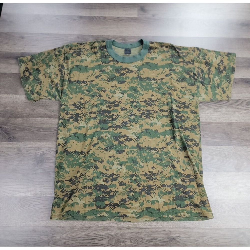 Vintage 90s US Army Digital Woodland Camo Shirt Size XL Combat Retro Military